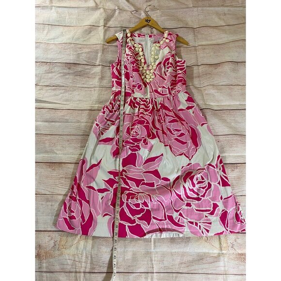Lilly Pulitzer Women's Kaya Cameo White Pink Printed Dress - 8 - Picture 6 of 14